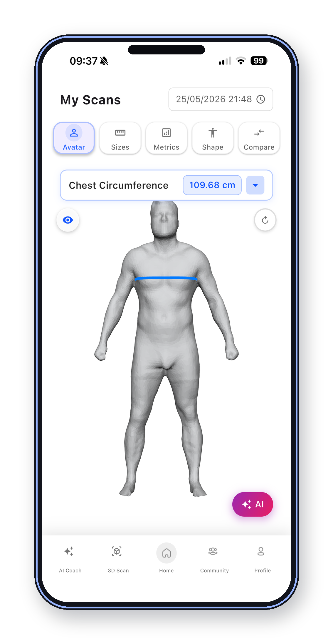 Scan measurement app preview